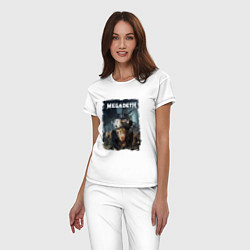 Пижама хлопковая женская Megadeth Poster Z, цвет: белый — фото 2