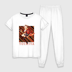 Пижама хлопковая женская Ёимия Genshin Impact, цвет: белый