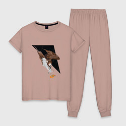 Пижама хлопковая женская Орёл в деле, цвет: пыльно-розовый