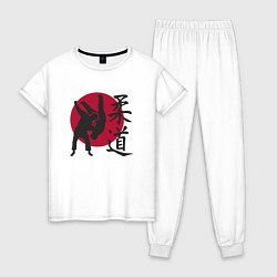 Пижама хлопковая женская Дзюдо - Япония, цвет: белый