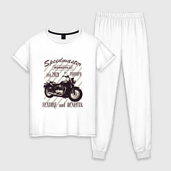 Пижама хлопковая женская Triumph speedmaster bonneville, цвет: белый