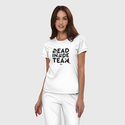 Пижама хлопковая женская Dead inside ZXC, цвет: белый — фото 2