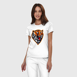 Пижама хлопковая женская Tiger Scream, цвет: белый — фото 2