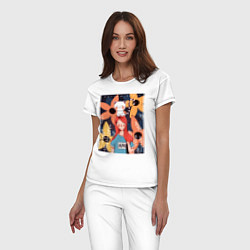 Пижама хлопковая женская Hello april, цвет: белый — фото 2