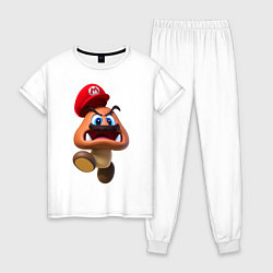 Пижама хлопковая женская Goomba, цвет: белый