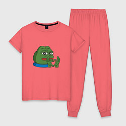 Пижама хлопковая женская Pepe love пепе лов, цвет: коралловый