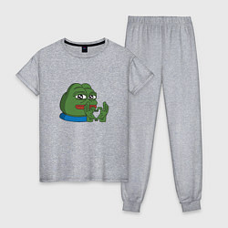 Пижама хлопковая женская Pepe love пепе лов, цвет: меланж