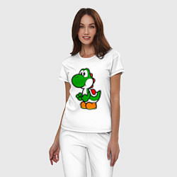 Пижама хлопковая женская Yoshi1, цвет: белый — фото 2