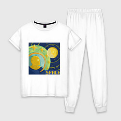 Пижама хлопковая женская Space Oddity 42, цвет: белый