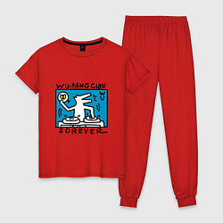 Пижама хлопковая женская Wu-Forever, цвет: красный