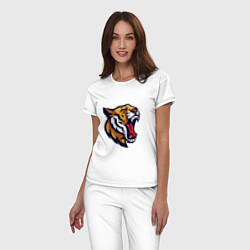 Пижама хлопковая женская Roar - Tiger, цвет: белый — фото 2