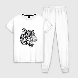 Пижама хлопковая женская Тигриный Год, цвет: белый