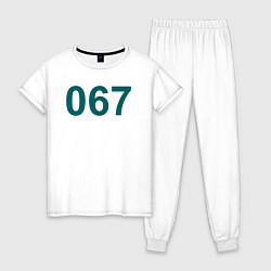 Пижама хлопковая женская Игрок 067, цвет: белый