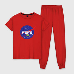 Пижама хлопковая женская Pepe Pepe space Nasa, цвет: красный