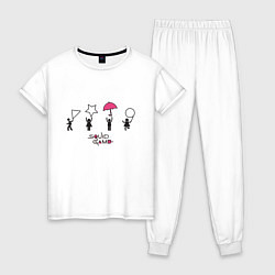 Пижама хлопковая женская Сахарные Соты Squid Game, цвет: белый