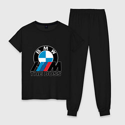 Пижама хлопковая женская BMW BOSS, цвет: черный