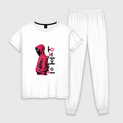 Пижама хлопковая женская Смотритель, цвет: белый