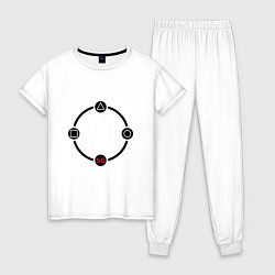 Пижама хлопковая женская Squid Game Circle, цвет: белый