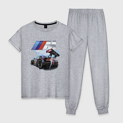 Пижама хлопковая женская BMW M POWER Motorsport Racing Team, цвет: меланж