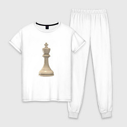 Пижама хлопковая женская Шахматная фигура Белый король, цвет: белый