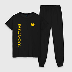 Пижама хлопковая женская WU TANG CLAN LOGO YELLOW, цвет: черный