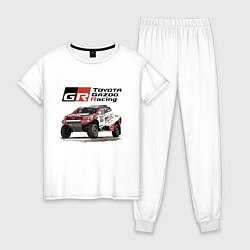 Пижама хлопковая женская Toyota Gazoo Racing Team, Finland Motorsport, цвет: белый