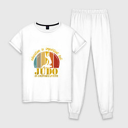 Пижама хлопковая женская Fighter Judo, цвет: белый