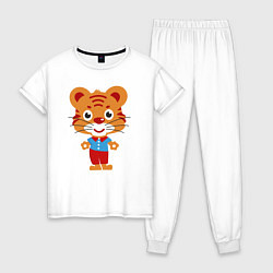 Пижама хлопковая женская Тигряша, цвет: белый
