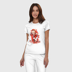 Пижама хлопковая женская Кли Klee Genshin Impact, цвет: белый — фото 2