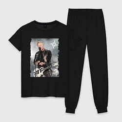 Пижама хлопковая женская James Alan Hetfield - Metallica vocalist, цвет: черный