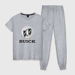 Пижама хлопковая женская Gray gradient Logo Buick, цвет: меланж