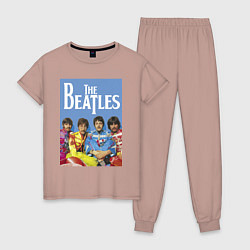 Пижама хлопковая женская The Beatles - world legend!, цвет: пыльно-розовый
