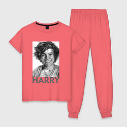 Пижама хлопковая женская Harry Styles, цвет: коралловый