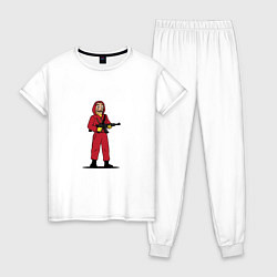 Пижама хлопковая женская Money Soldier, цвет: белый