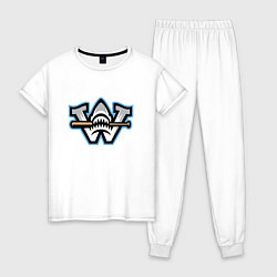 Пижама хлопковая женская Wilmington sharks - baseball team, цвет: белый