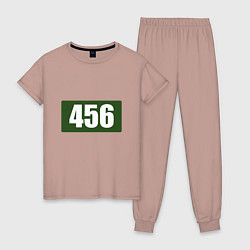 Пижама хлопковая женская Player 456, цвет: пыльно-розовый