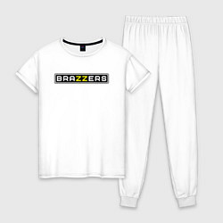 Пижама хлопковая женская Brazzers, цвет: белый