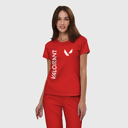 Пижама хлопковая женская Valorant - Logo, цвет: красный — фото 2