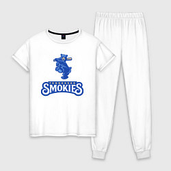 Пижама хлопковая женская Tennessee smokies - baseball team, цвет: белый