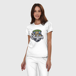 Пижама хлопковая женская Kane County Cougars - baseball team, цвет: белый — фото 2
