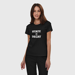 Пижама хлопковая женская State of Decay Logo спина, цвет: черный — фото 2