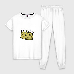 Пижама хлопковая женская Граффити царь, цвет: белый