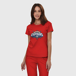 Пижама хлопковая женская Lake County Captains - baseball team, цвет: красный — фото 2