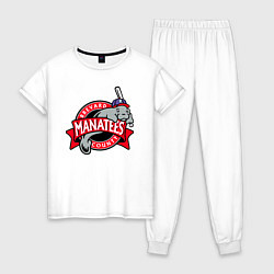 Пижама хлопковая женская Brevard County Manatees - baseball team, цвет: белый