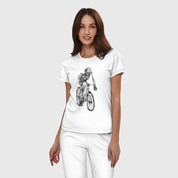 Пижама хлопковая женская Crazy Rider, цвет: белый — фото 2