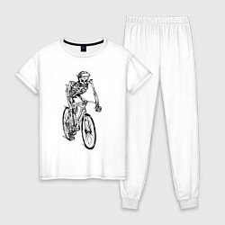 Пижама хлопковая женская Crazy Rider, цвет: белый
