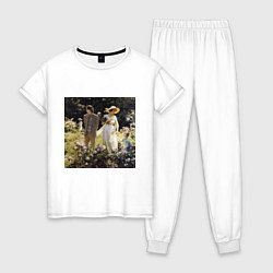 Пижама хлопковая женская Among the Laurel Blossoms, цвет: белый