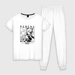 Пижама хлопковая женская Фишль Fischl, Genshin Impact, цвет: белый