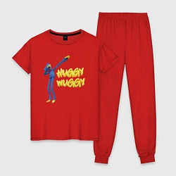 Пижама хлопковая женская Хаги ваги Huggy Wuggy Poppy Playtime, цвет: красный