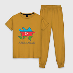 Пижама хлопковая женская Map Azerbaijan, цвет: горчичный